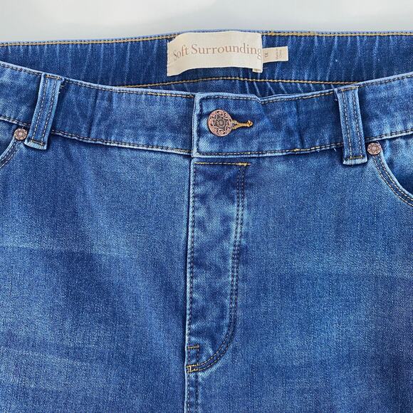 Soft‎ Surroundings Ultimate Denim Pull On Shorts Women 1X Blue Comfort Waist NWT - Picture 3 of 10